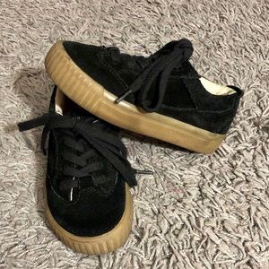 Zara Kid’s Black & Tan Black Suede Sneakers
